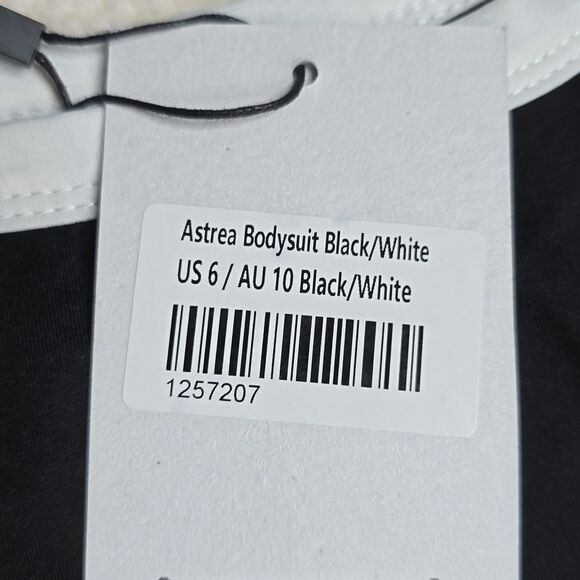 948 NWT Princess Polly Astrea bodysuit black / white Sz US 6 - Picture 4 of 7